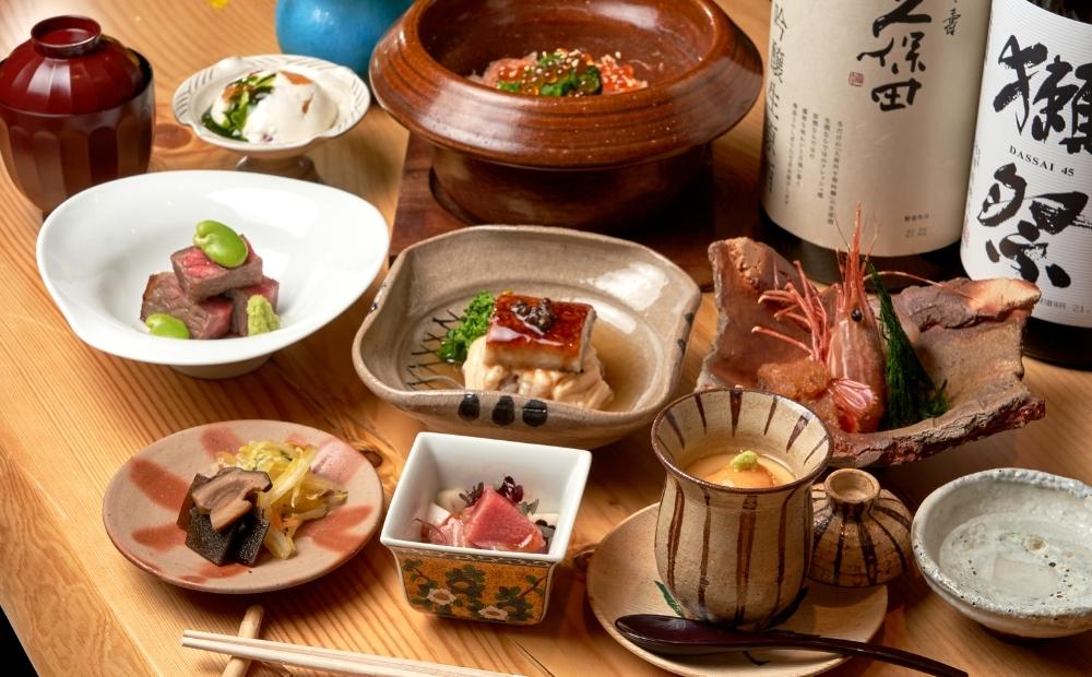 四季割烹コース ペアお食事券（飲み放題付き）[和食割烹 やまぼうし]